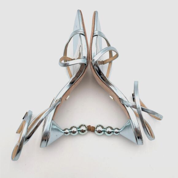 Badgley Mischka Ivette Pearl Heel Evening Sandals Women's Soft Mint Size US5 - Picture 5 of 10